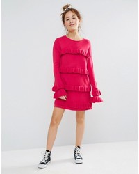 Robe à volants fuchsia Asos