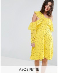 Robe à volants jaune Asos