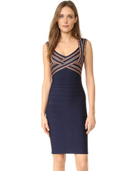 Robe bleu marine Herve Leger