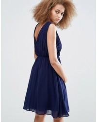 Robe brodée bleu marine Little Mistress