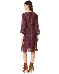 Robe brodée bordeaux Ulla Johnson