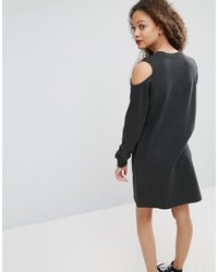 Robe brodée gris foncé Asos