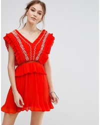 Robe brodée rouge Moon River