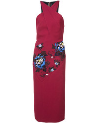 Robe brodée rouge Roland Mouret