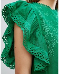 Robe brodée verte Style Mafia