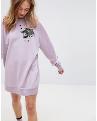 Robe brodée violet clair Asos