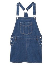 Robe chasuble en denim bleu marine Mango
