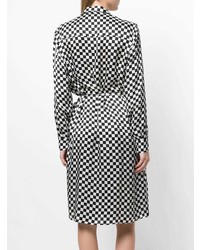 Robe chemise à carreaux blanche et noire Amiri