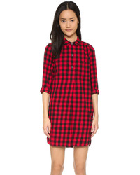Robe chemise à carreaux rouge Madewell