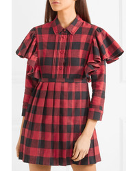 Robe chemise à carreaux rouge Vetements