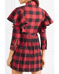 Robe chemise à carreaux rouge Vetements