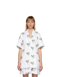 Robe chemise à fleurs blanche Marina Moscone