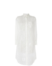 Robe chemise à fleurs blanche Thom Browne