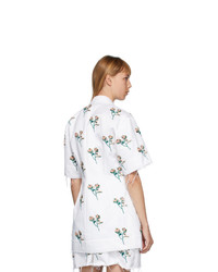 Robe chemise à fleurs blanche Marina Moscone