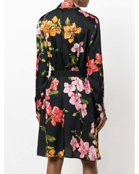 Robe chemise à fleurs noire Pinko