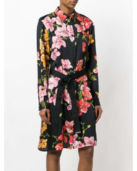 Robe chemise à fleurs noire Pinko