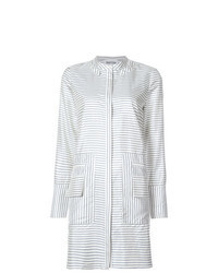 Robe chemise à rayures horizontales blanche