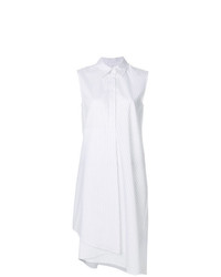 Robe chemise à rayures verticales blanche MM6 MAISON MARGIELA