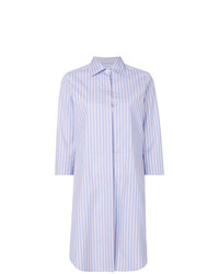 Robe chemise à rayures verticales bleu clair Alberto Biani