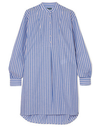 Robe chemise à rayures verticales bleu clair ALEXACHUNG