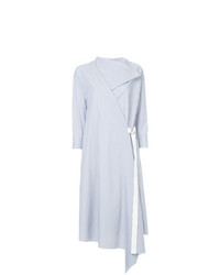Robe chemise à rayures verticales bleu clair ASTRAET