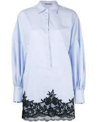 Robe chemise à rayures verticales bleu clair Ermanno Scervino