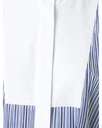 Robe chemise à rayures verticales bleu clair Sacai