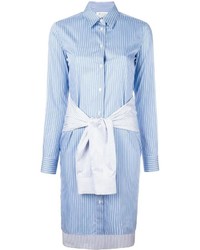 Robe chemise à rayures verticales bleu clair Maison Margiela