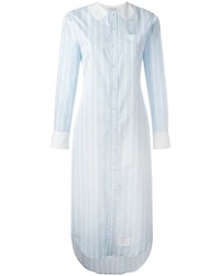 Robe chemise à rayures verticales bleu clair Thom Browne