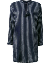 Robe chemise à rayures verticales bleu marine Woolrich