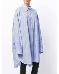 Robe chemise à rayures verticales bleue Maison Margiela