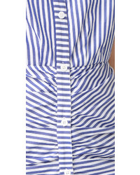 Robe chemise à rayures verticales bleue Veronica Beard