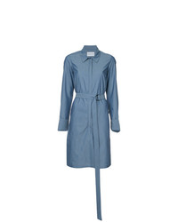 Robe chemise à rayures verticales bleue Strateas Carlucci