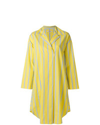 Robe chemise à rayures verticales jaune Odeeh