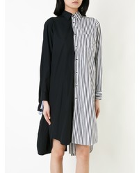 Robe chemise à rayures verticales noire Comme Des Garçons Vintage