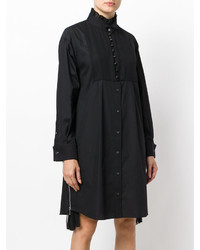 Robe chemise à rayures verticales noire Sacai