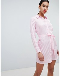 Robe chemise à rayures verticales rose AX Paris