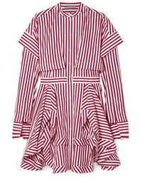 Robe chemise à rayures verticales rouge Alexander McQueen
