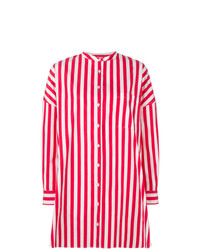Robe chemise à rayures verticales rouge Aspesi