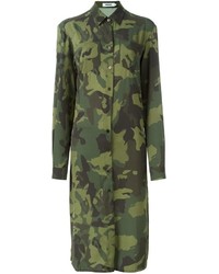 Robe chemise camouflage olive Marios