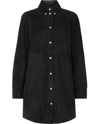 Robe chemise en daim noire Isabel Marant Etoile