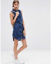 Robe chemise en denim bleu marine Dittos