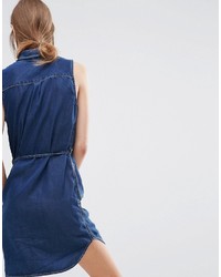 Robe chemise en denim bleu marine Dittos