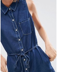 Robe chemise en denim bleu marine Dittos