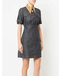 Robe chemise en denim bleu marine N°21