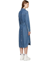 Robe chemise en denim bleue Sjyp