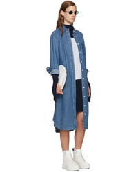 Robe chemise en denim bleue Sjyp