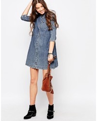 Robe chemise en denim bleue Bellfield