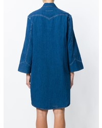 Robe chemise en denim bleue MM6 MAISON MARGIELA