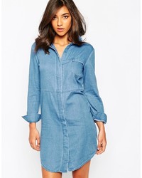 Robe chemise en denim bleue Warehouse